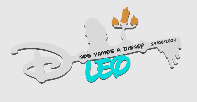 Llaves Disney “nos vamos a Disney” personalizadas Bella - Imagen 2